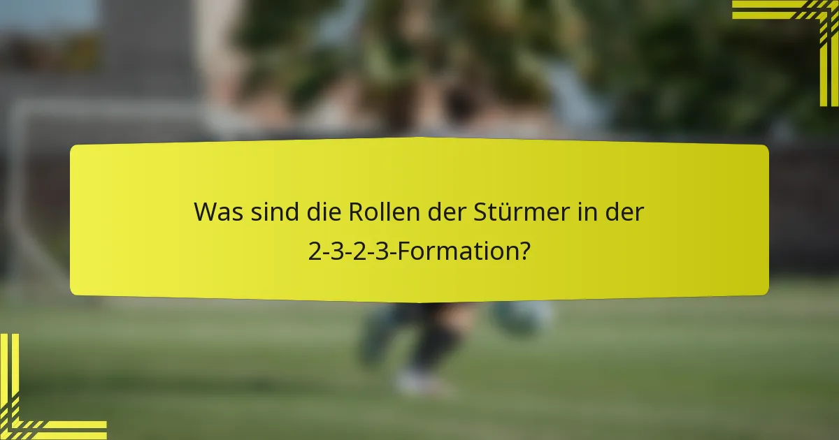 Was sind die Rollen der Stürmer in der 2-3-2-3-Formation?