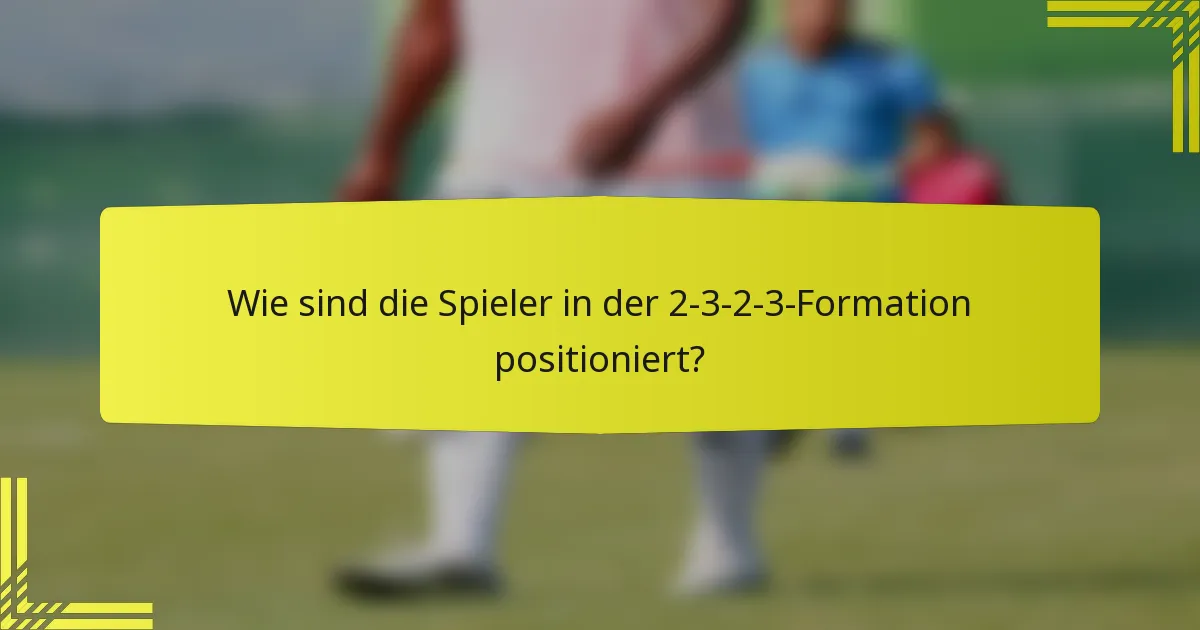 Wie sind die Spieler in der 2-3-2-3-Formation positioniert?
